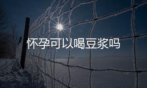 怀孕可以喝豆浆吗